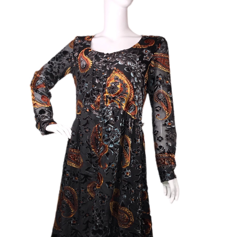 ADORE Small (S) Romantic Velour Mystical Burnout Dress - Picture 6 of 16